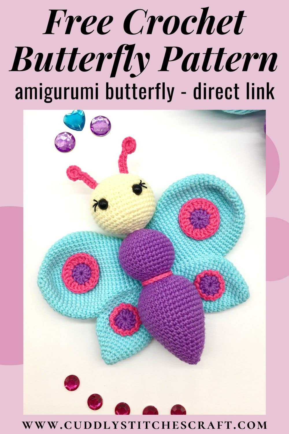 Free Crochet Butterfly Pattern - Cuddly Stitches Craft throughout Printable Free Crochet Butterfly Patterns To Print