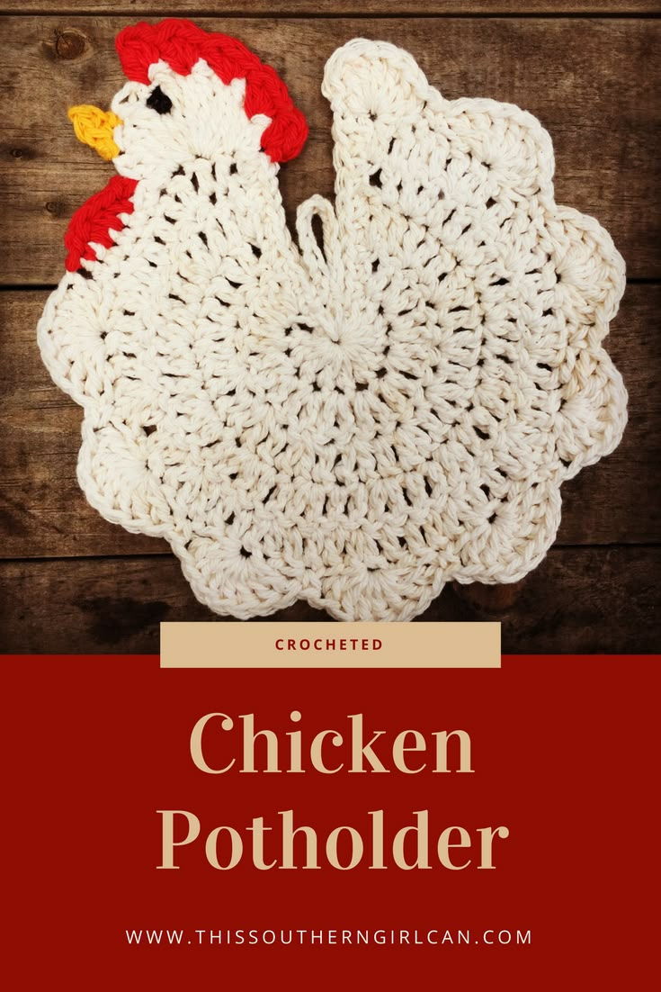Free Crocheted Chicken Potholder Pattern within Rooster Printable Free Crochet Chicken Potholder Pattern