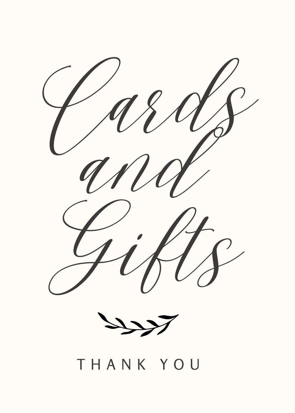 Free Custom Printable Wedding Thank You Card Templates | Canva with regard to Cards and Gifts Sign Printable Free