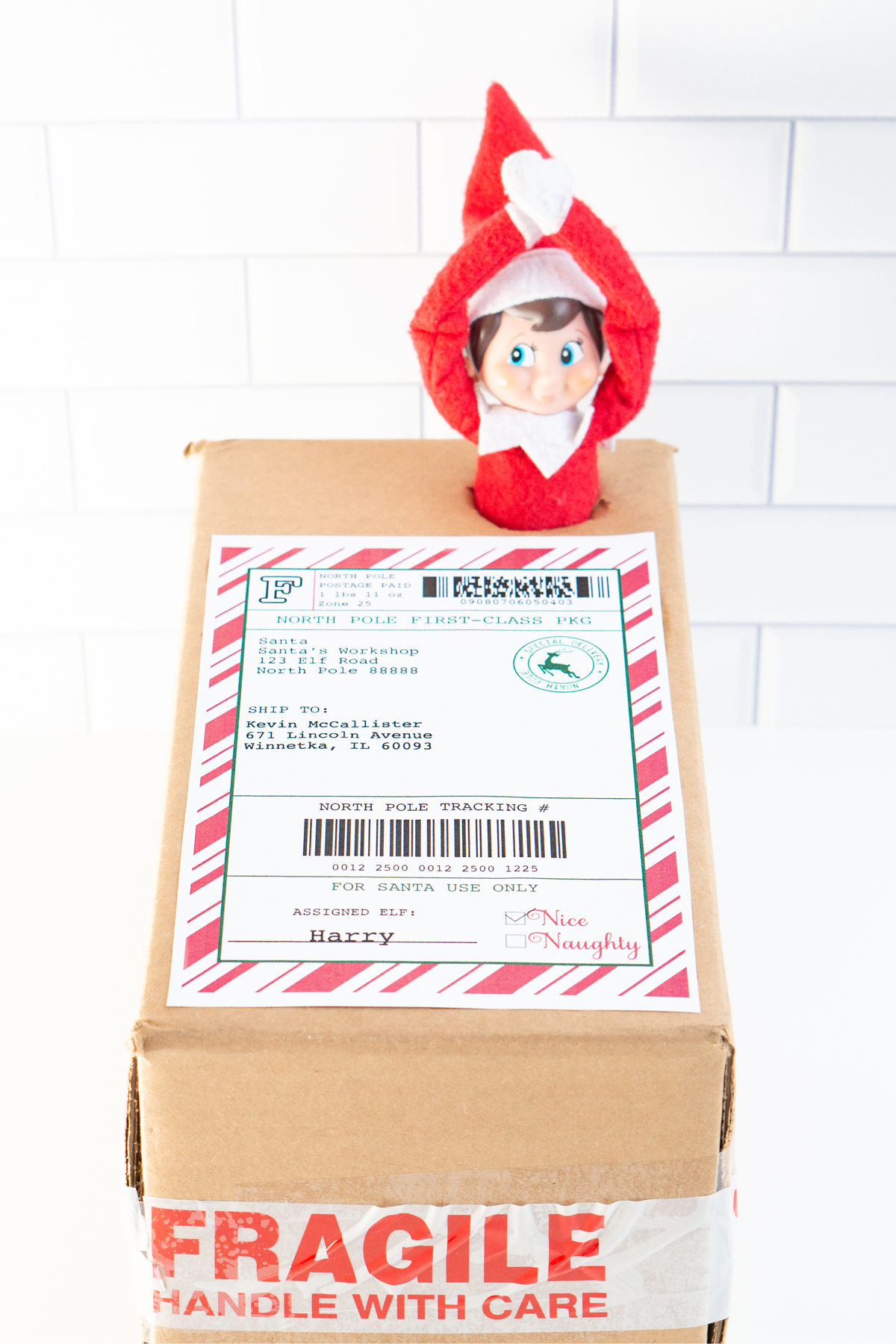 Free Customizable Elf On The Shelf Mailing Label intended for Free Printable Elf on the Shelf Shipping Label