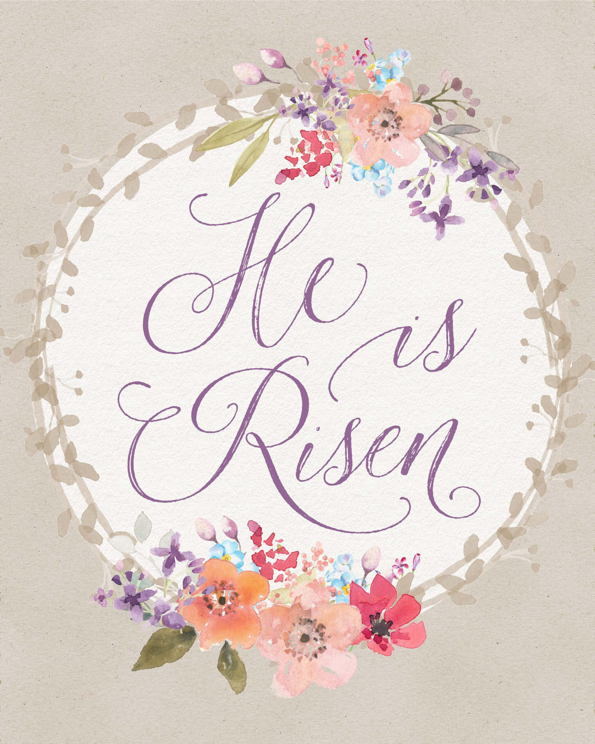 Free Easter Printable From Www.teepeegirl! &amp;quot;He Is Risen&amp;quot; with He Is Risen Printable