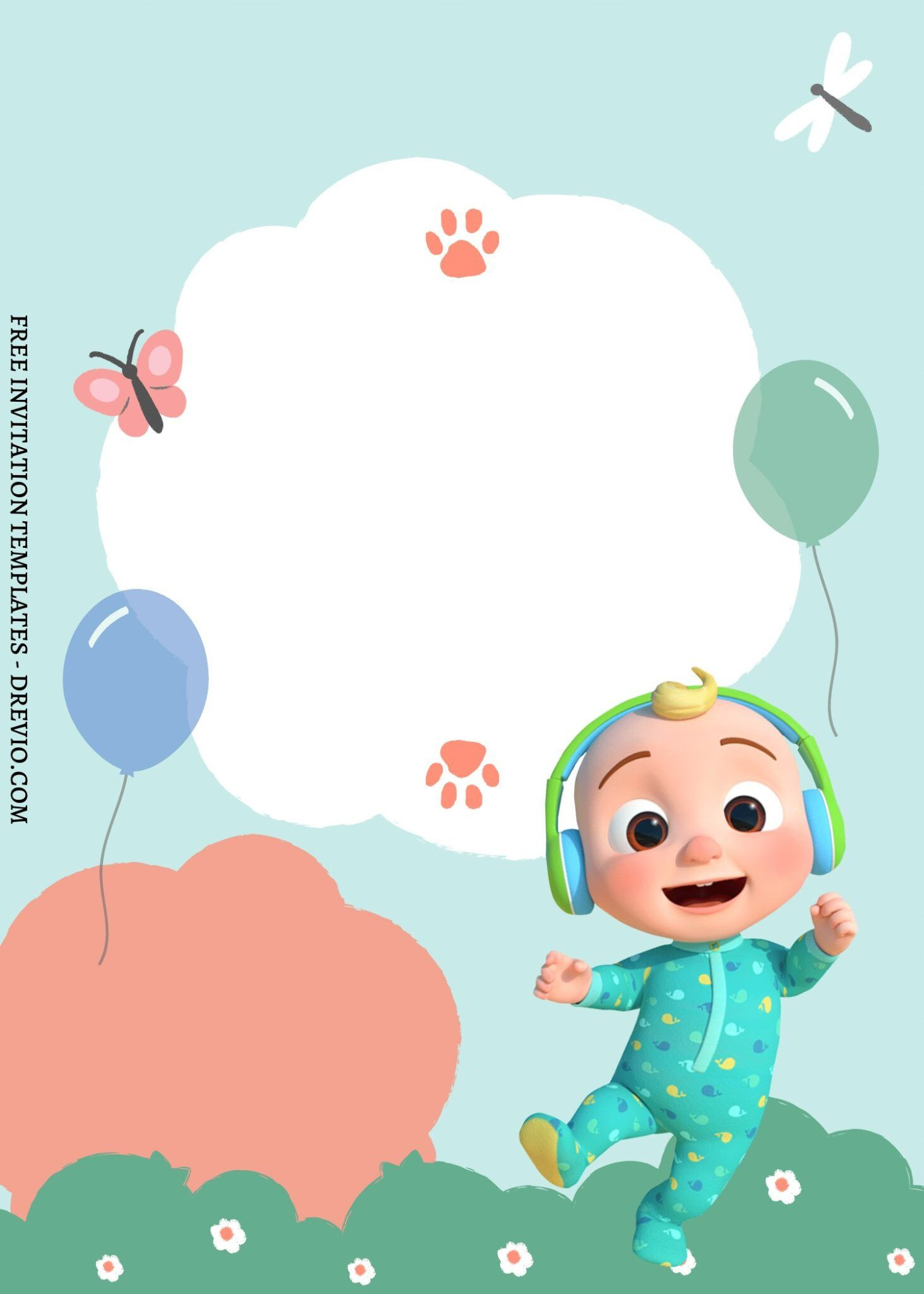 Free Editable – 9 Cute Cocomelon Canva Birthday Invitation Templates regarding Printable Downloadable Blank Cocomelon Invitation Template Free