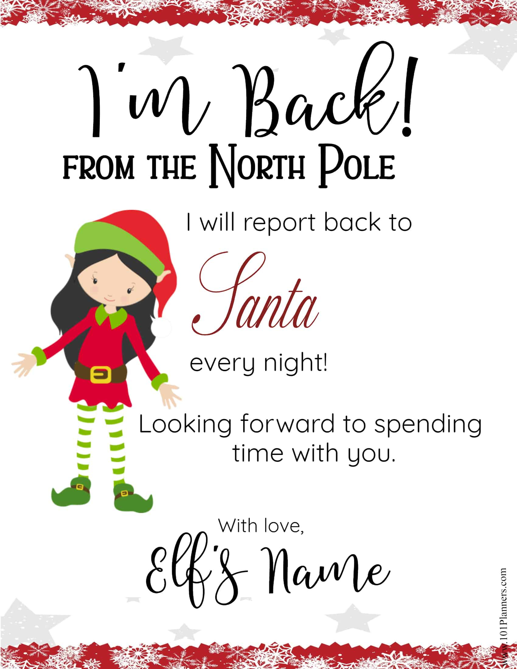 Free Editable Elf On The Shelf Letter Template &amp;amp; Elf Notes intended for Elf Is Back Letter Printable Free
