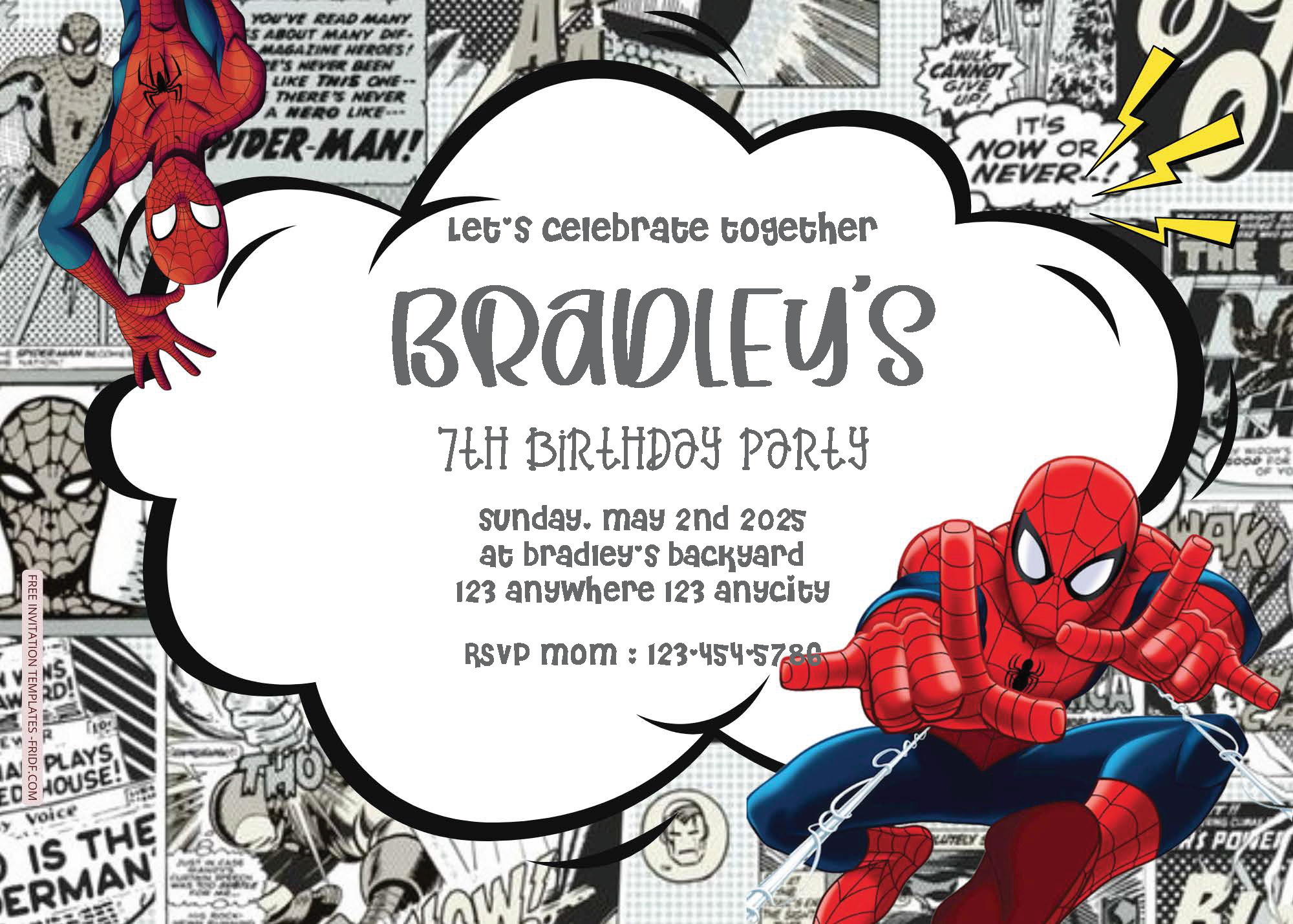 Free Editable Pdf ) Amazing Spiderman! Birthday Invitation Templates within Free Spiderman Invitations Printable