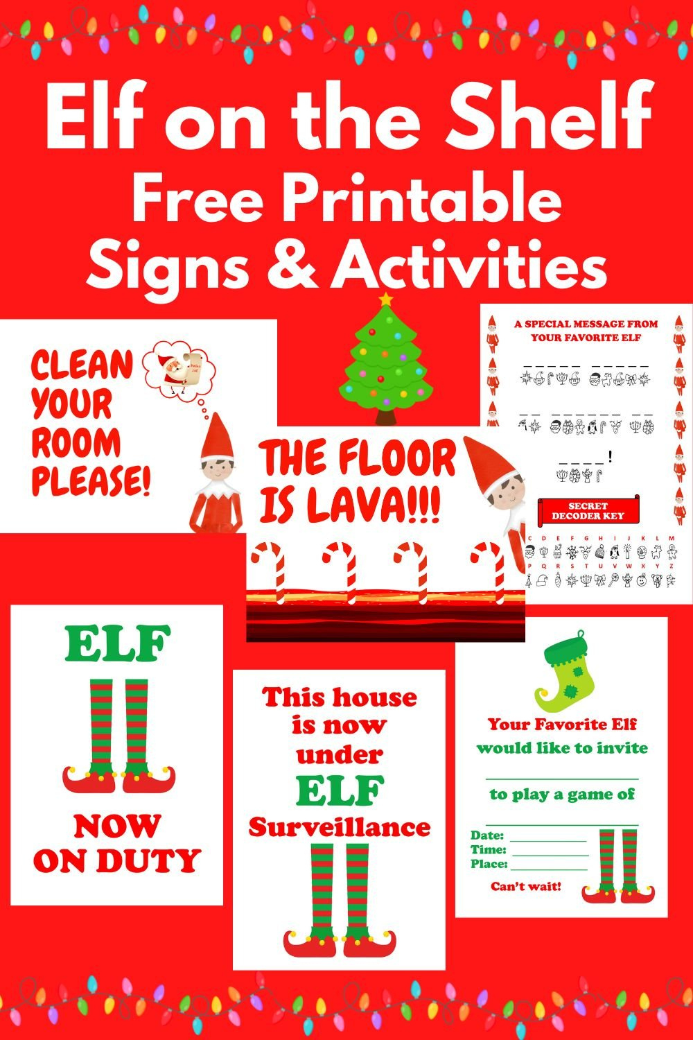 Free Elf On The Shelf Printables (Fun Activities And Signs intended for Elf On The Shelf Clean Your Room Printable