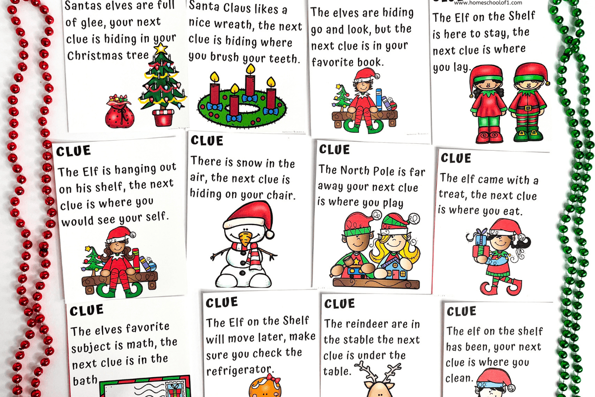 Free Elf On The Shelf Scavenger Hunt Printable throughout Free Printable Elf on the Shelf Scavenger Hunt