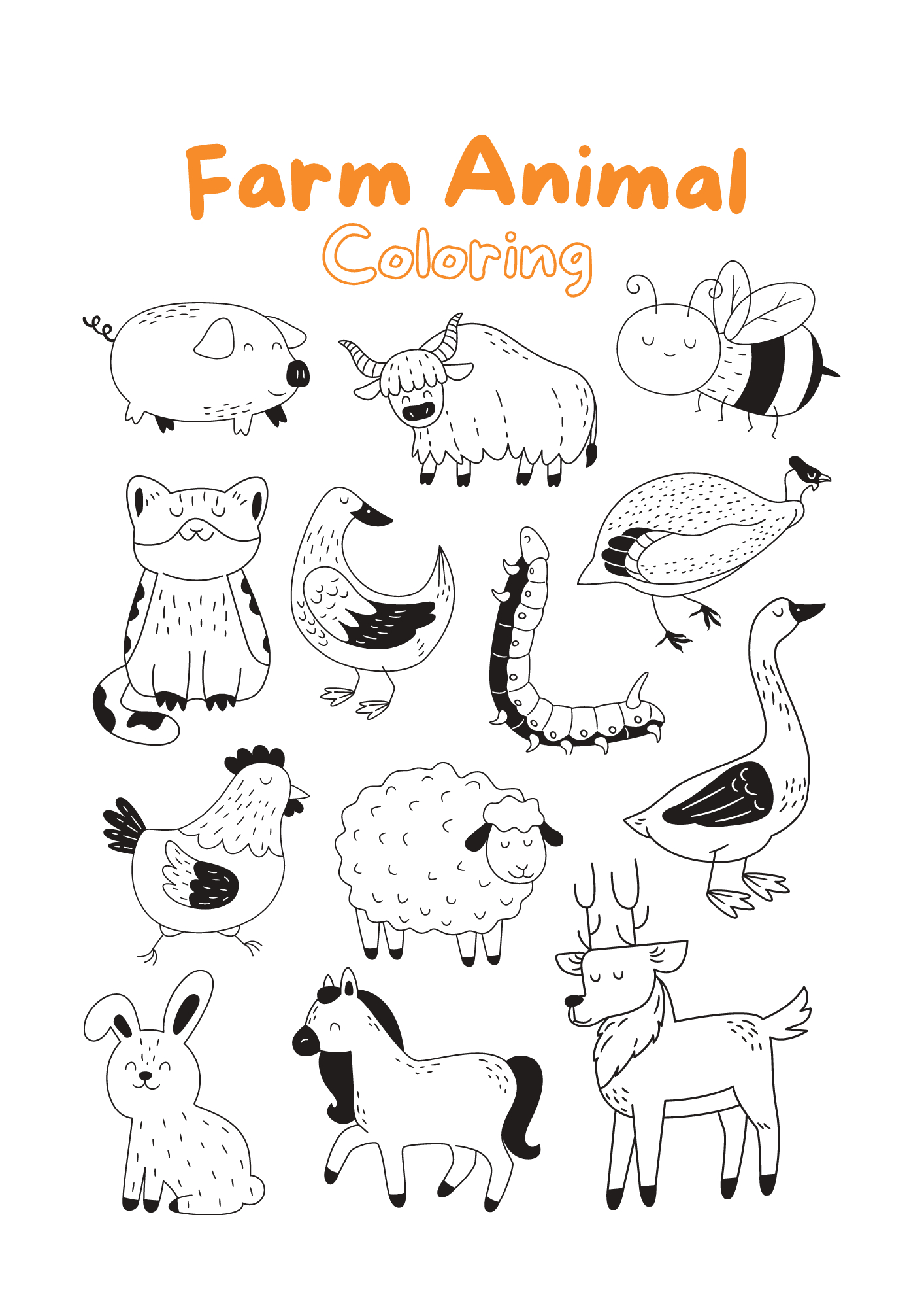 Free Farm Animal Coloring Pages in Farm Animals Free Printable