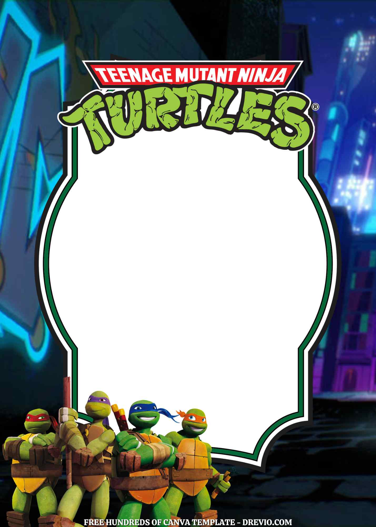 Free Free Printable Invitations Ninja Turtles, Download Free Free intended for Free Printable Tmnt Invitations