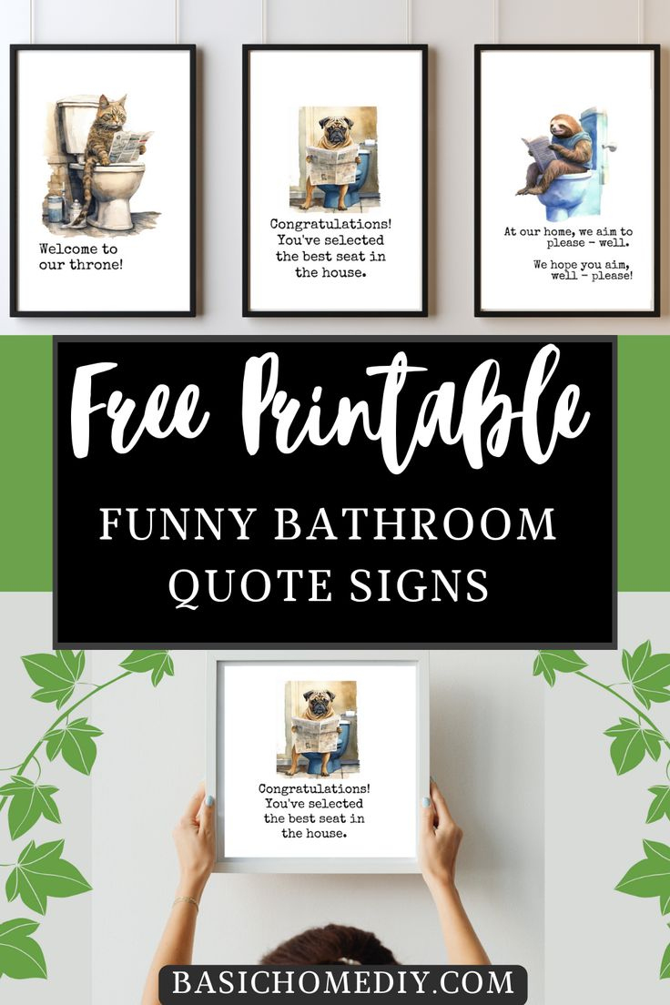 Free Funny Animal Printable Bathroom Wall Art Decor Ideas inside Free Printable Printable Bathroom Wall Art