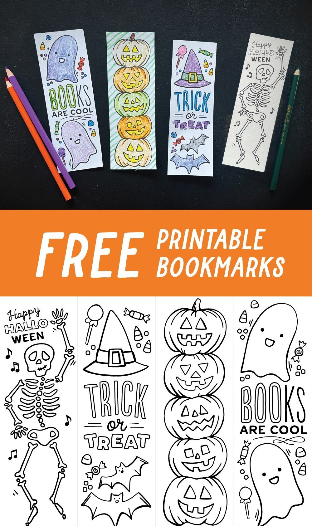 Free Halloween Bookmarks — Jessie Steury within Free Printable Halloween Bookmarks