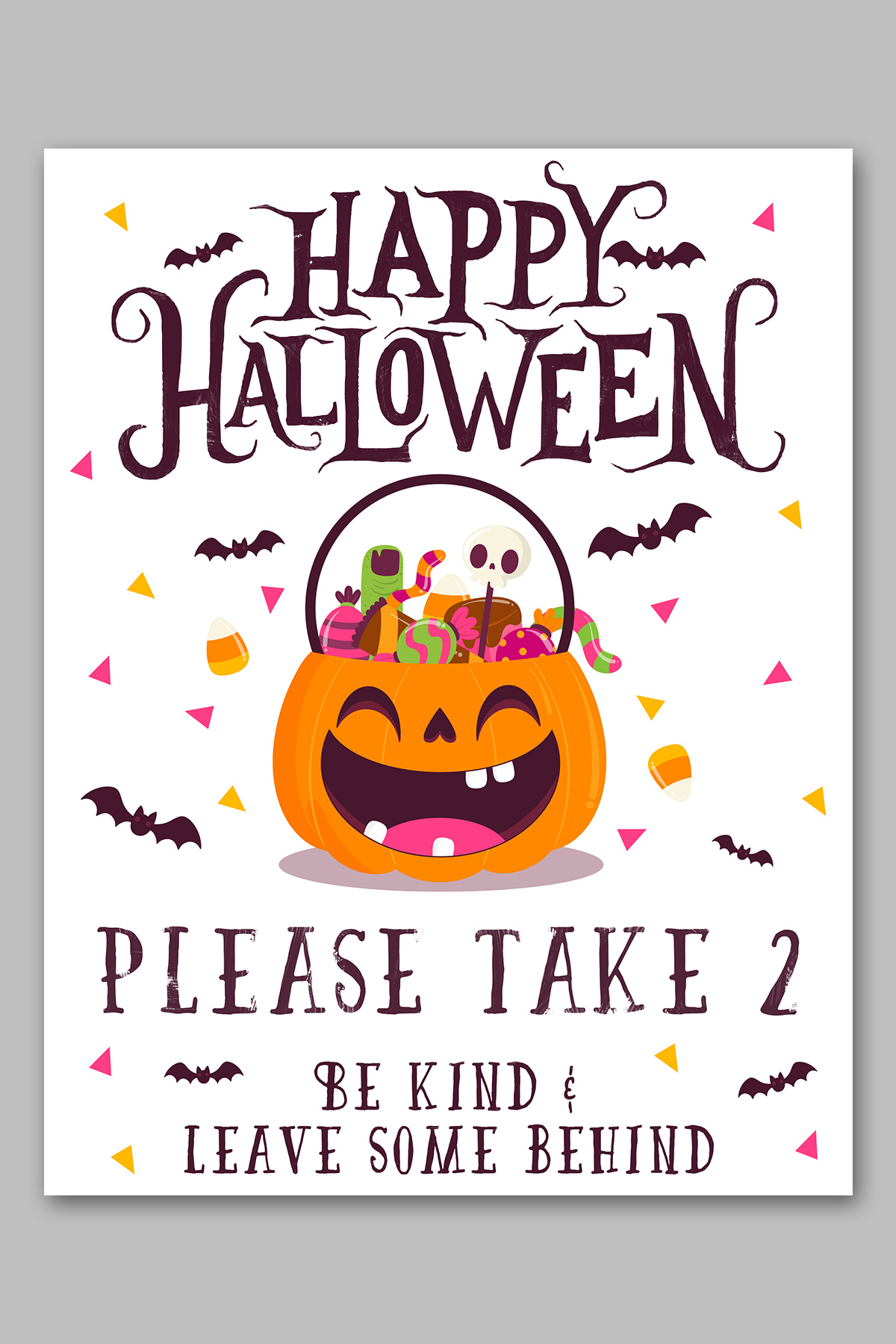 Free Halloween Candy Printable Sign Set: No Sign Up Needed with regard to Halloween Candy Sign Printable Free
