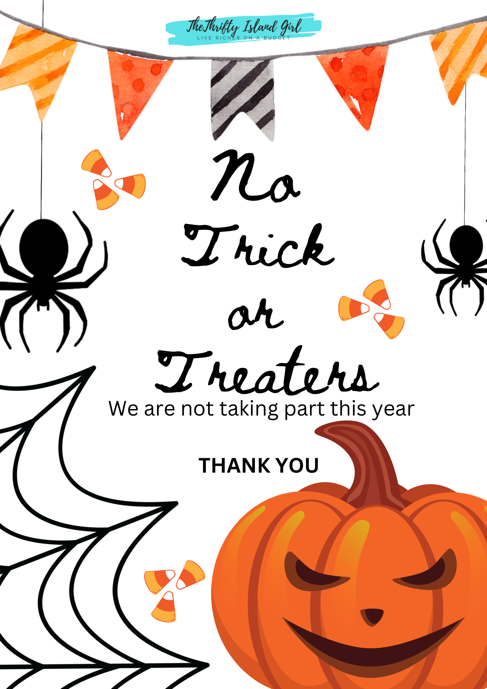 Free Halloween Printables: No Trick Or Treating Signs - The in Free Printable No Trick Or Treat Signs Printable
