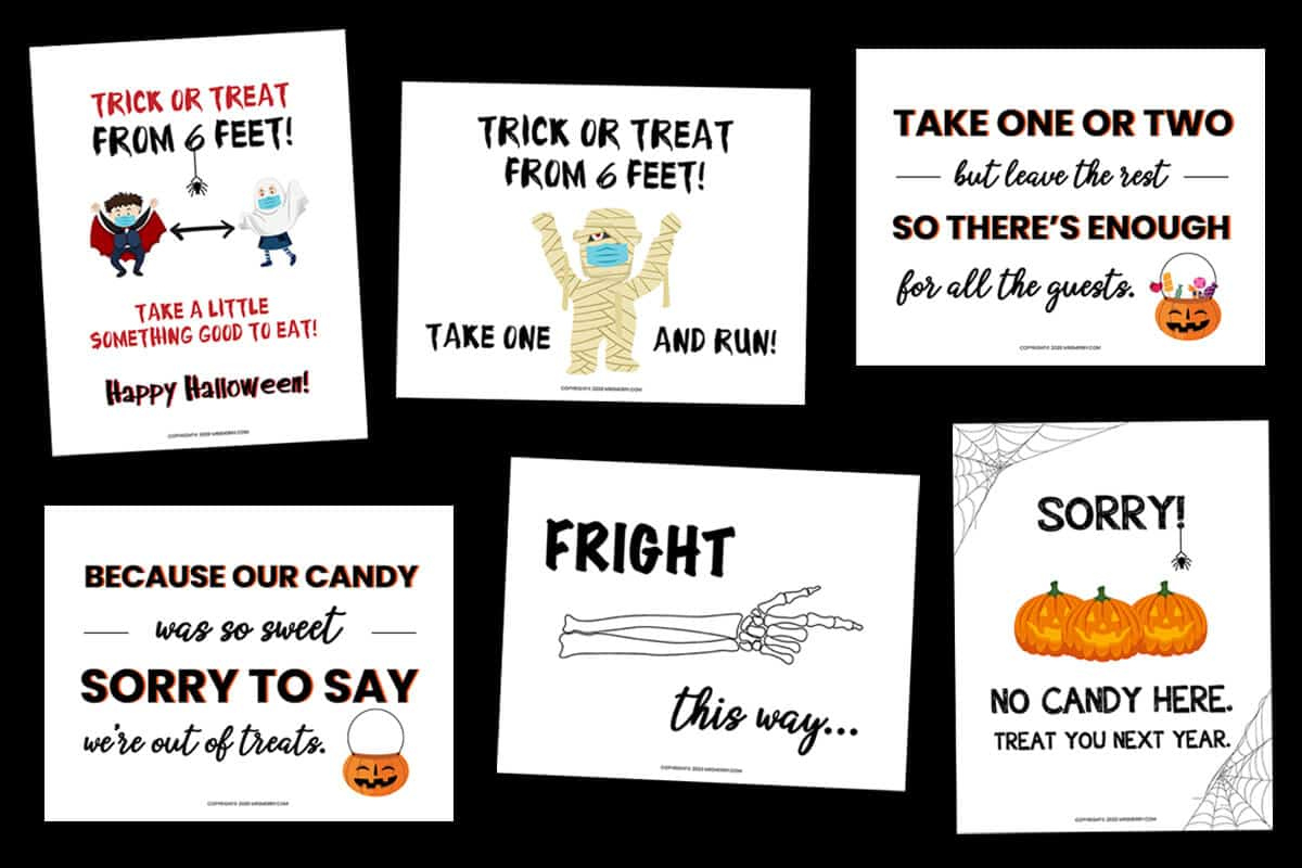 Free Halloween Trick-Or-Treat Signs For Candy | Mrs. Merry throughout Free Printable Trick Or Treat Signs