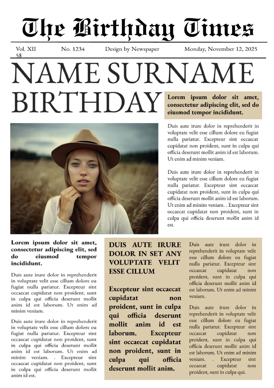 Free Happy Birthday Newspaper Template For Google Docs with regard to Free Birthday Newspaper Template