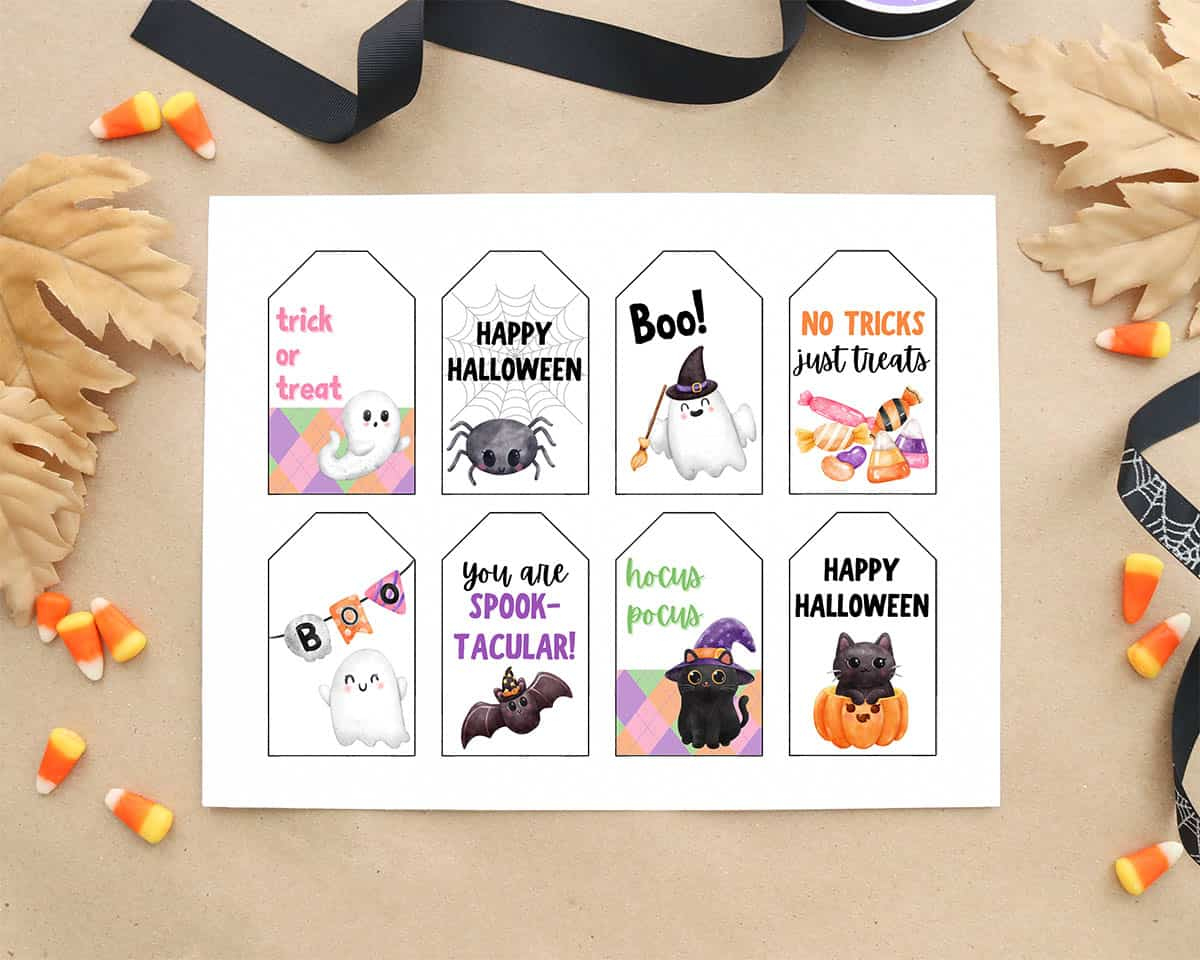 Free Happy Halloween Printable Tags - Instant Download - Aubree throughout Free Printable Halloween Tags For Teachers