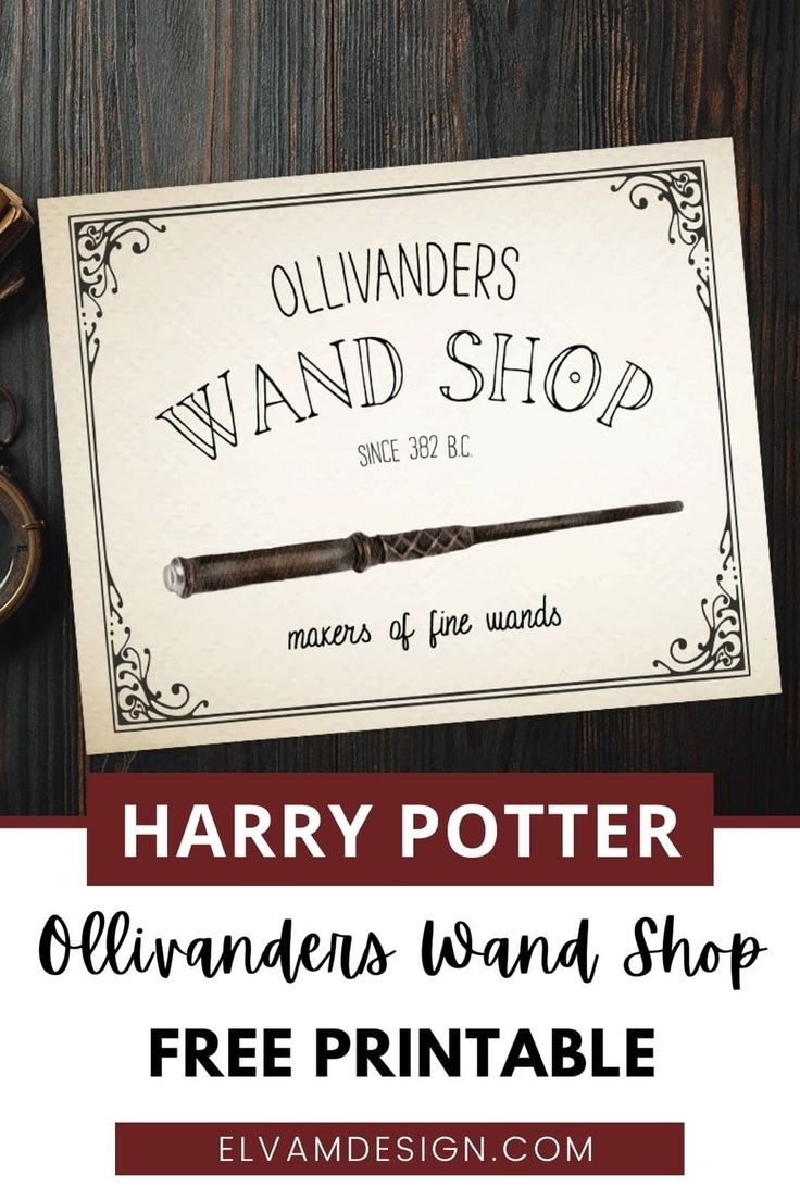 Free Harry Potter Ollivanders Wand Shop Sign intended for Ollivanders Wand Shop Sign Free Printable
