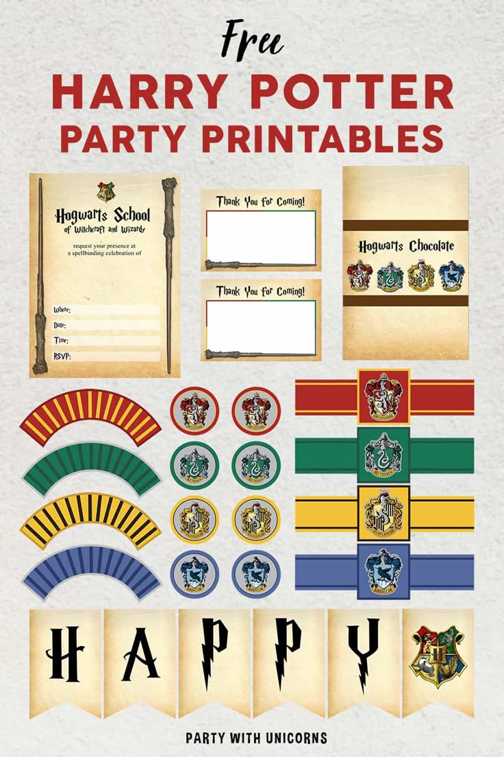 Free Harry Potter Party Printables inside Free Harry Potter Party Printables