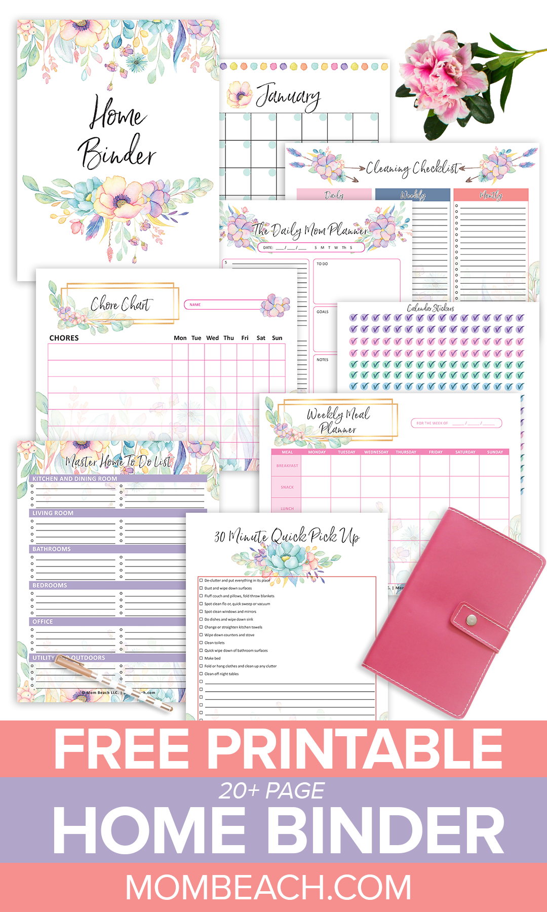 Free Home Binder: 20+ Pages Of Meal Planning, Cleaning And More! for Cleaning Binder Free Printables