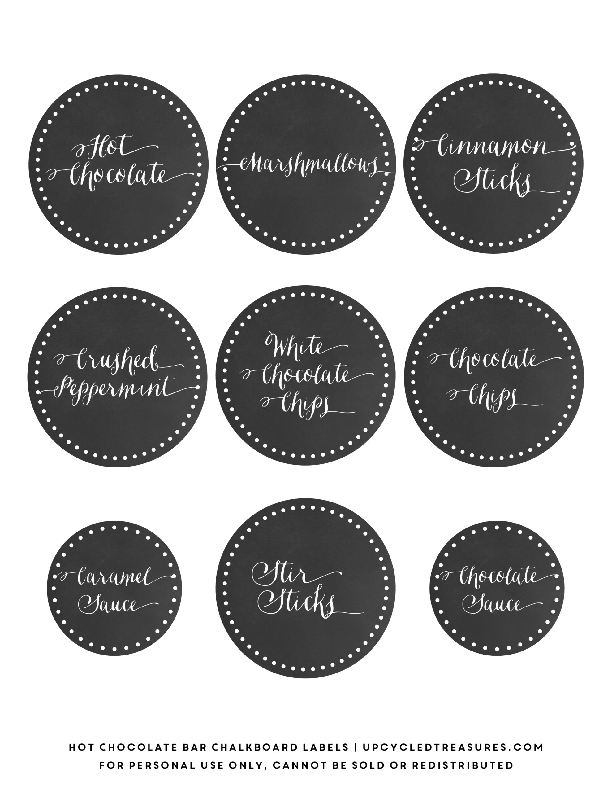 Free Hot Chocolate Bar Labels | Mountain Modern Life % pertaining to Hot Chocolate Bar Free Printables