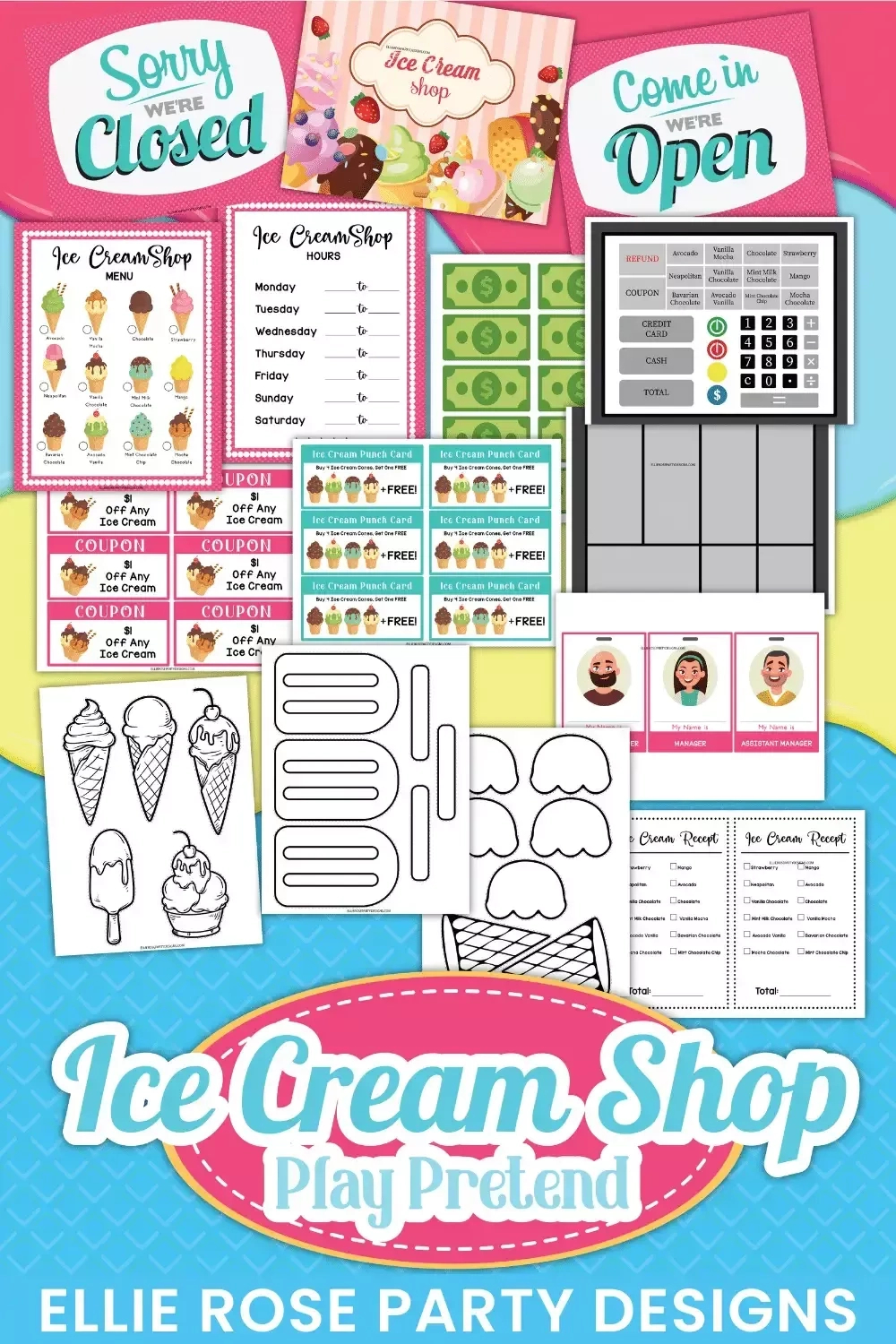 Free Ice Cream Shop Pretend Play Printables inside Ice Cream Shop Dramatic Play Free Printables