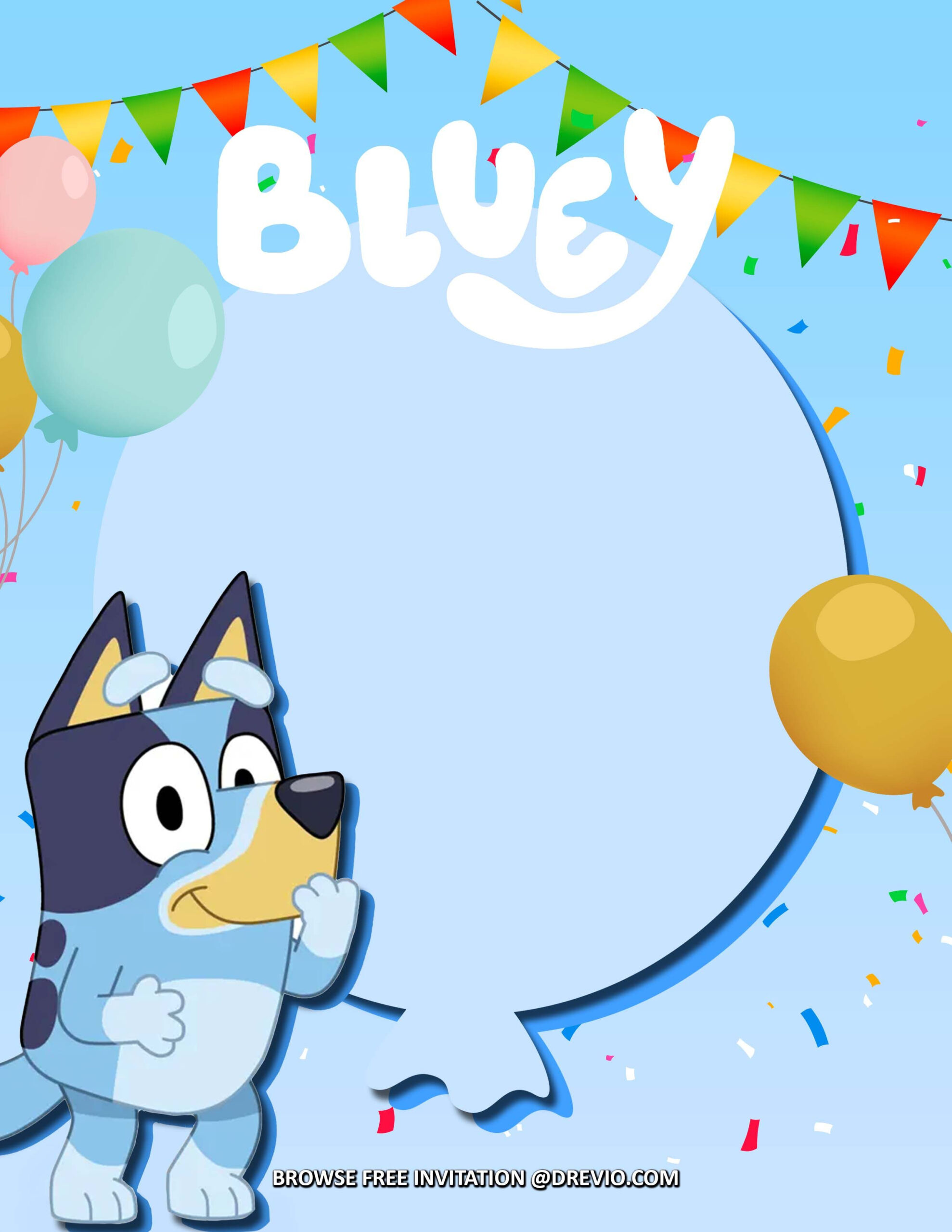 Free Invitations) Bluey Birthday Invitations + Party Ideas regarding Free Printable Template Printable Bluey Birthday Invitation
