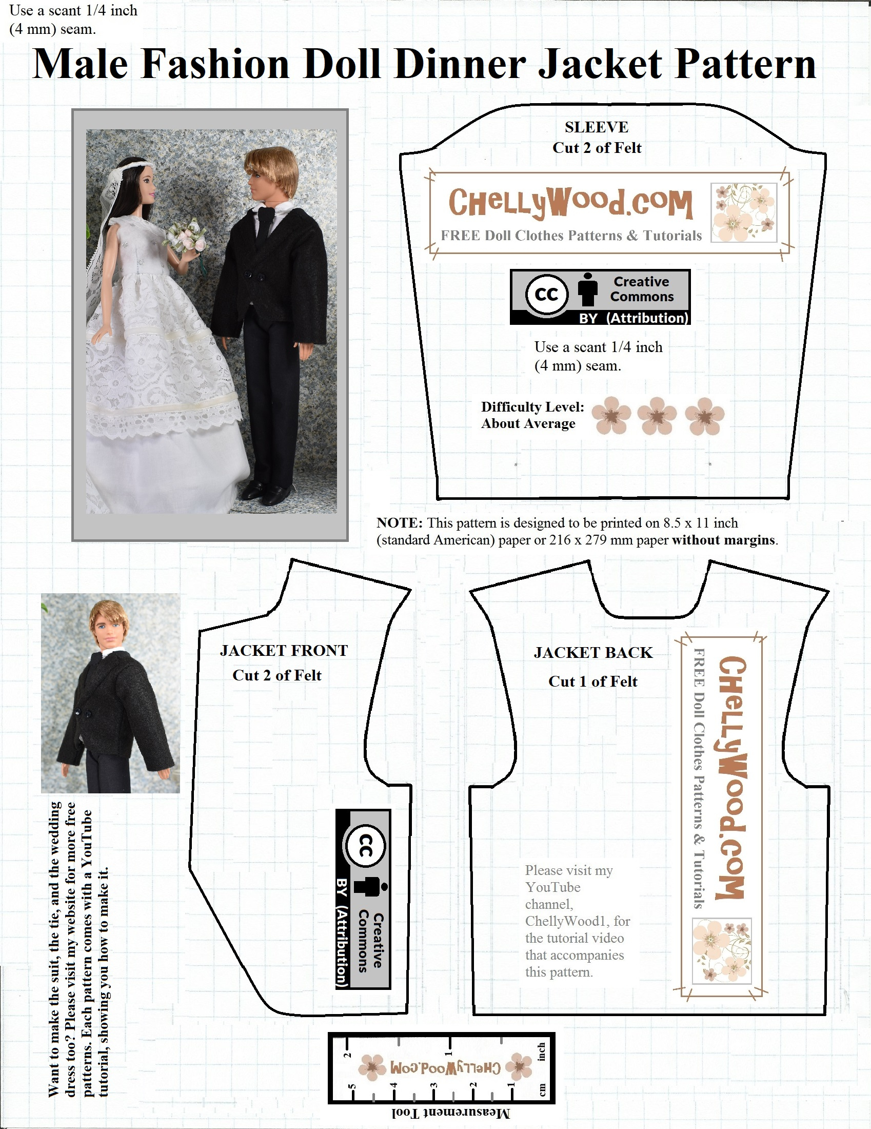 Free #Kendoll Coat #Craft Pattern Fits Other Male #Dolls in Pdf Free Printable Ken Doll Clothes Patterns