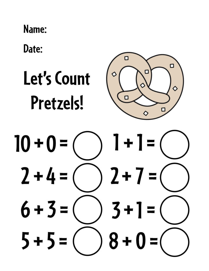 Free Kindergarten Addition Worksheets! ⋆ The Hollydog Blog inside Printable Let&amp;#039;S Make 10 Worksheet