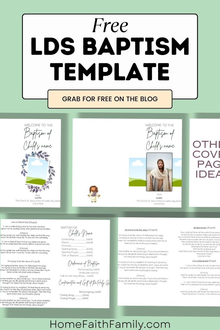 Free Lds Baptism Template - Completely Customizable regarding Diy Printable Free Free Lds Baptism Program Template