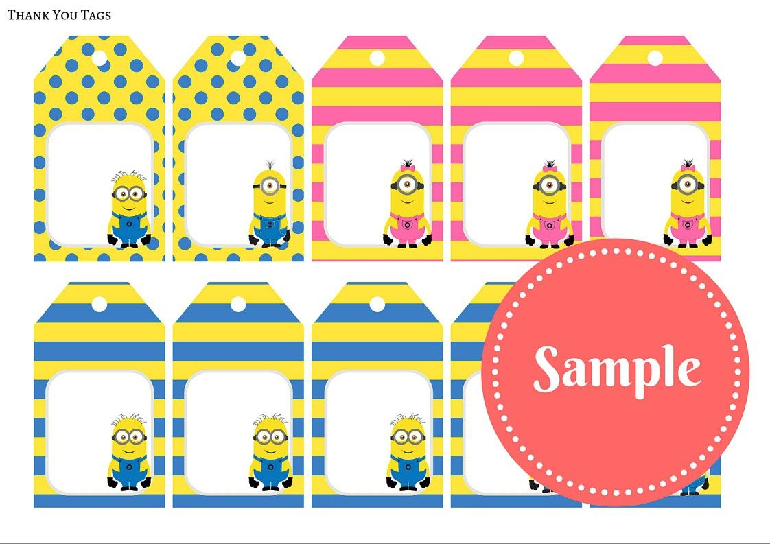Free Minion Themed Party Printables for Minion Gift Tags Free Printable