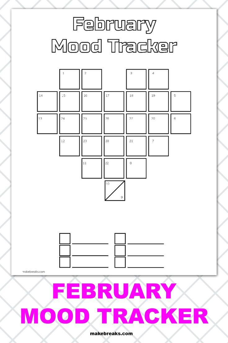 Free Mood Tracker For February within February Mood Tracker Printable