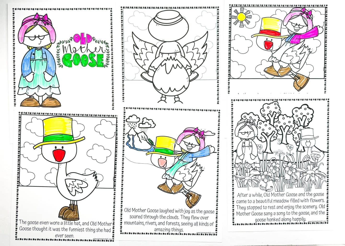 Free Mother Goose Coloring Page | Nursery Rhyme Fun for Printable Mother Goose Nursery Rhymes