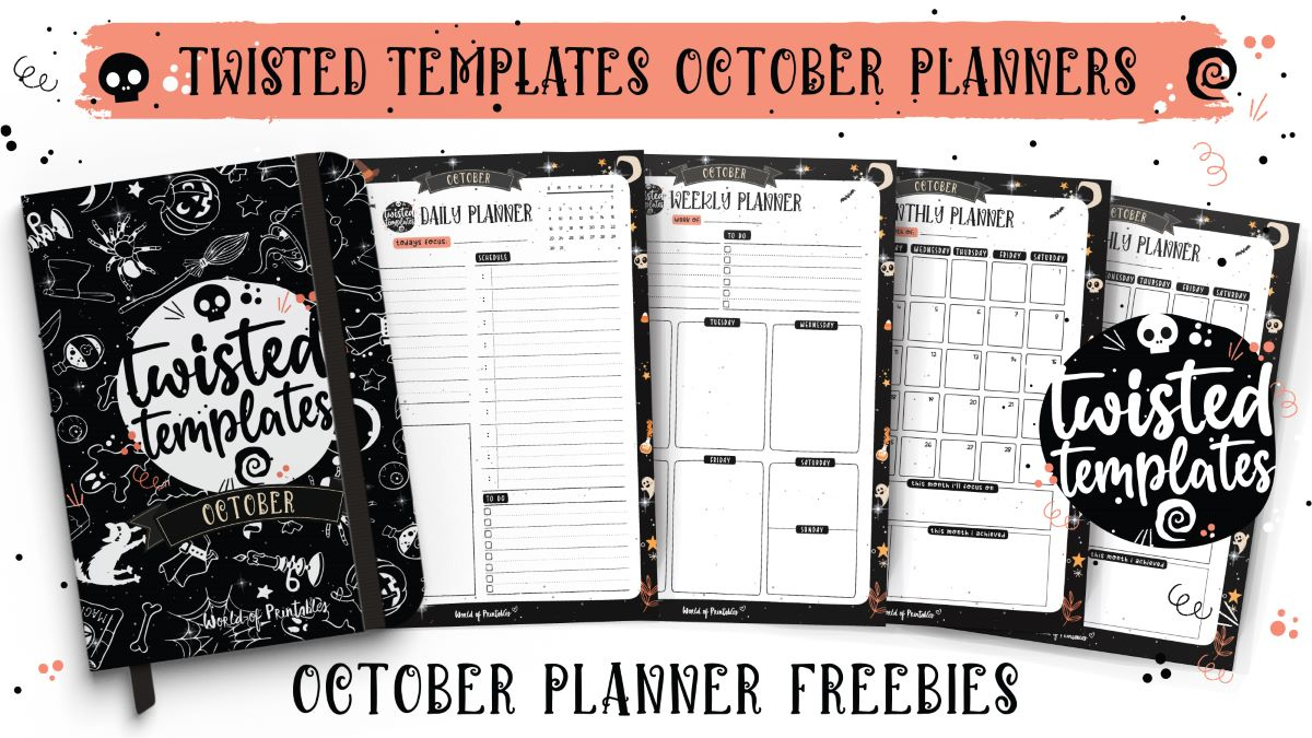 Free October Witchy Planners - World Of Printables for Free Witchy Planner Printables