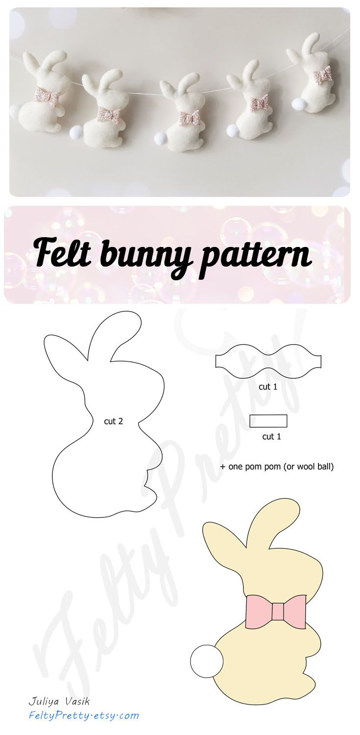 Free Pattern, Bunny Pattern, Bunny Template, Free Sewing Pattern for Printable Stuffed Bunny Pattern Free