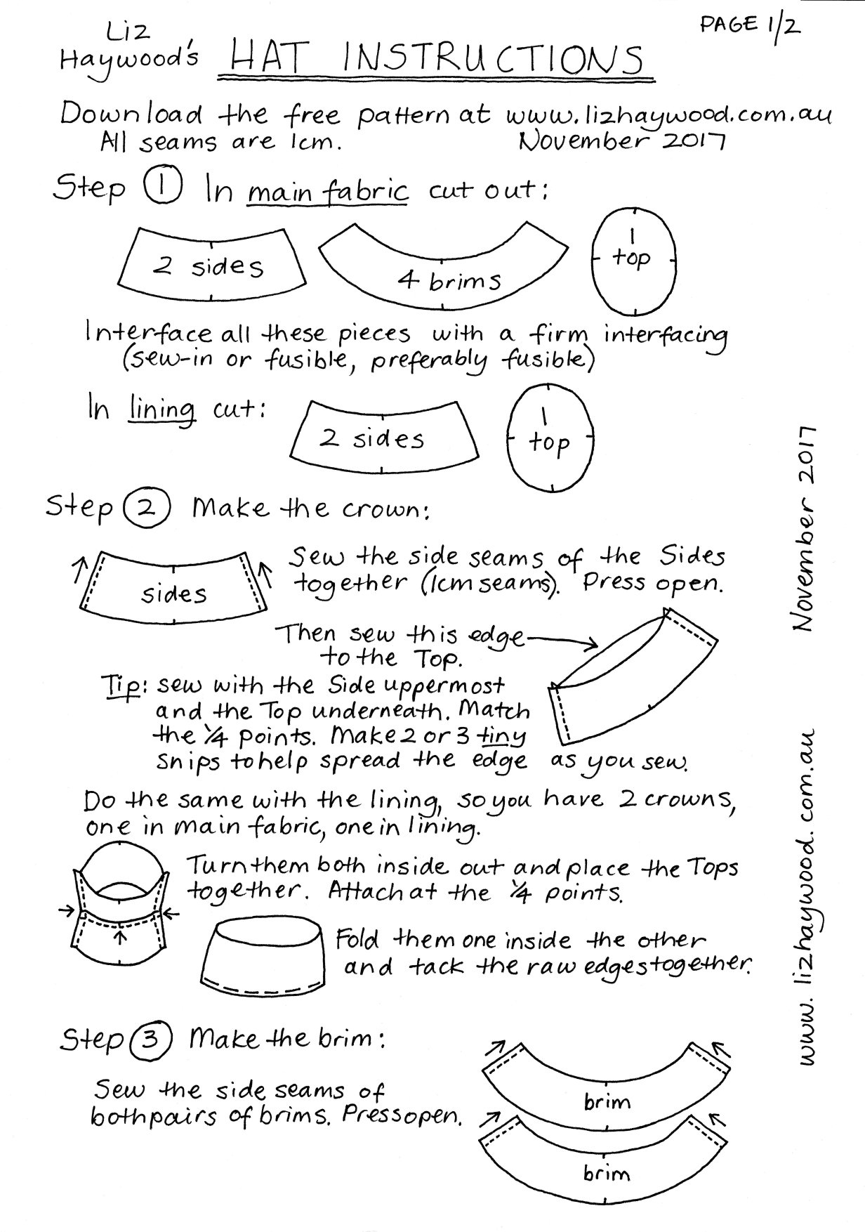 Free Pattern: Make A Hat - The Craft Of Clothes regarding Free Printable Hat Sewing Patterns