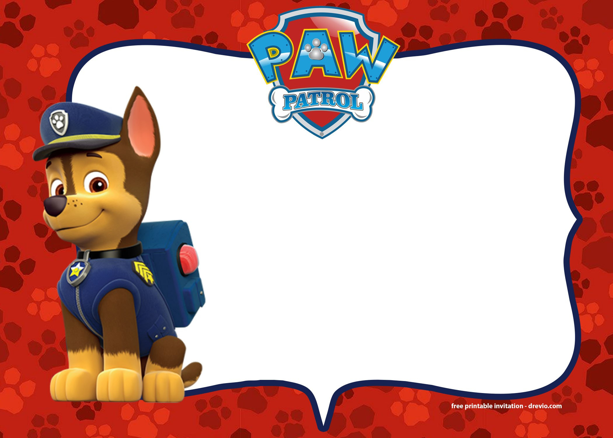 Free Paw Patrol Birthday Invitations Templates with Free Paw Patrol Birthday Printables