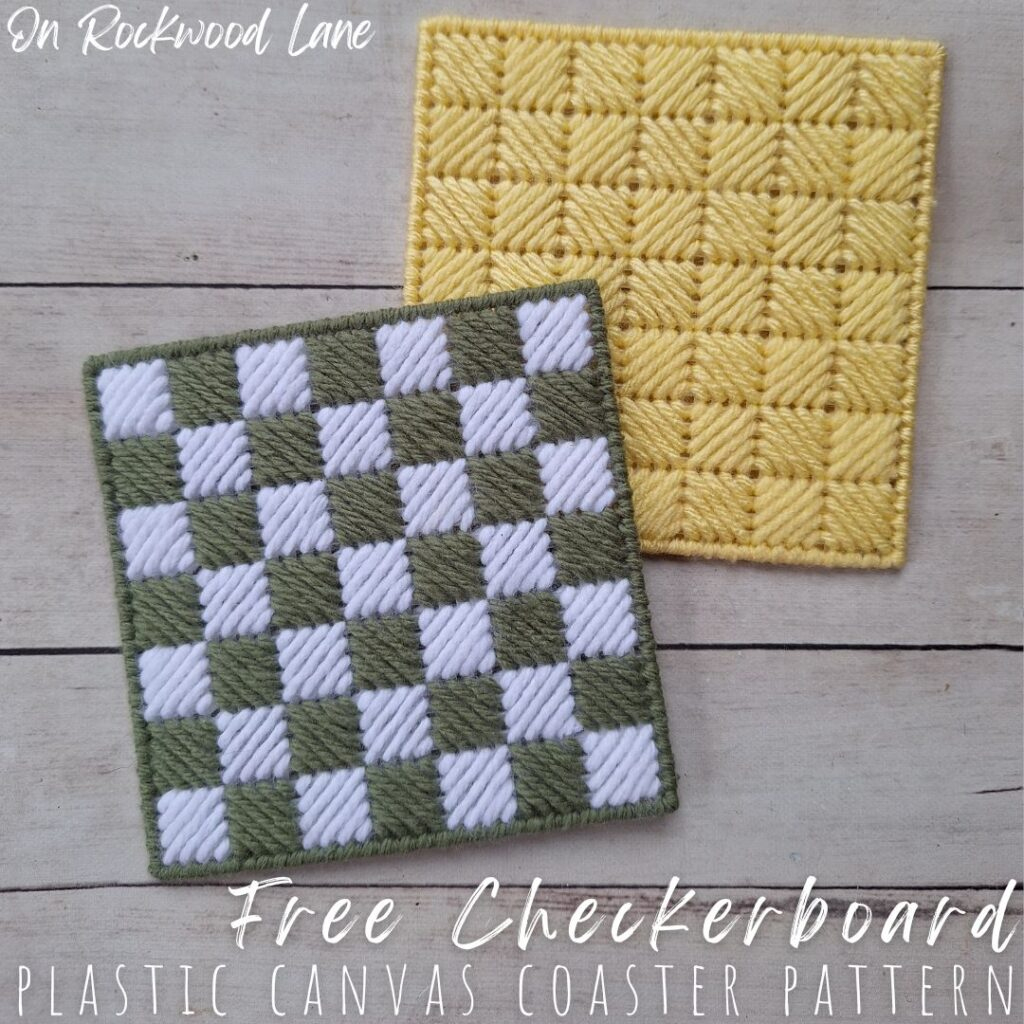 Free Plastic Canvas Checkerboard Coaster Pattern inside Free Printable Plastic Canvas Coaster Patterns