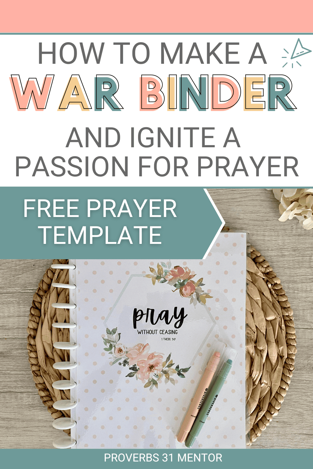 Free Prayer Journal Template And War Room Binder Printable for War Binder Free Printables