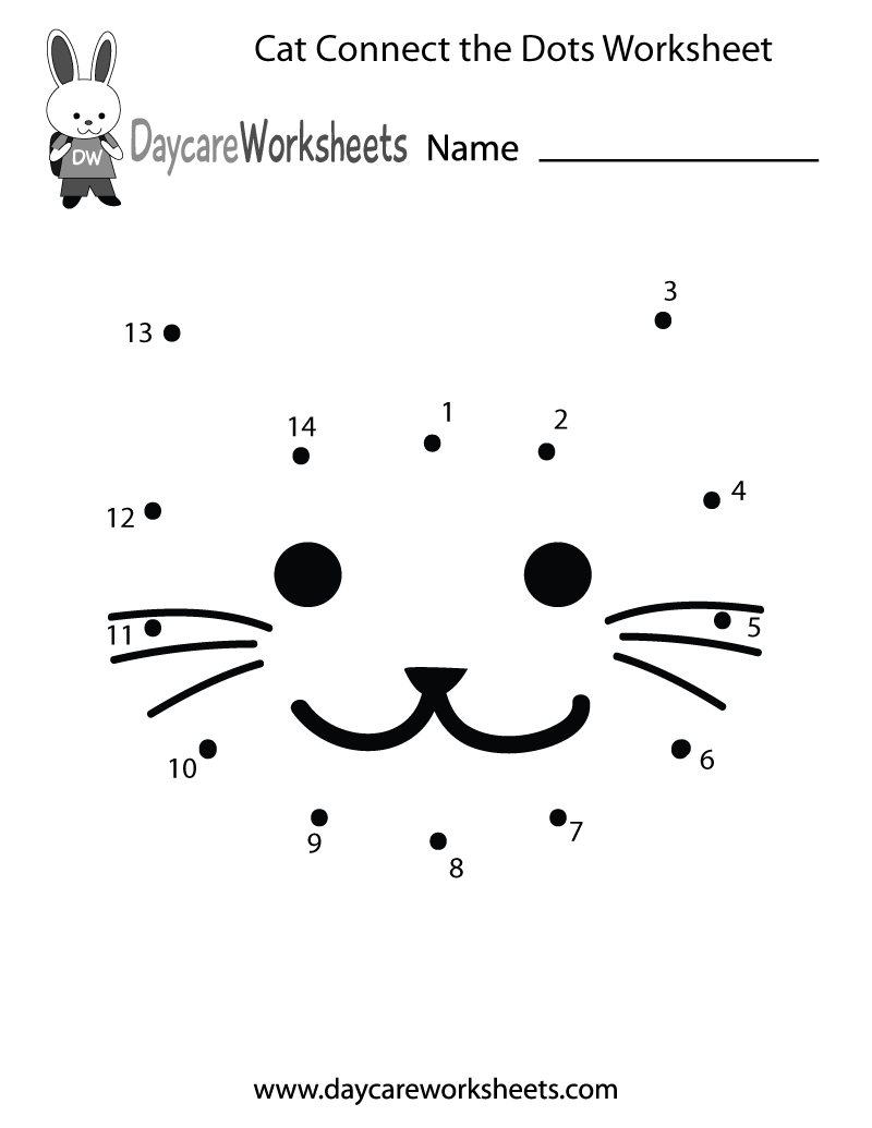 Free Preschool Cat Connect The Dots Worksheet with regard to Counting Cats Worksheet Printable