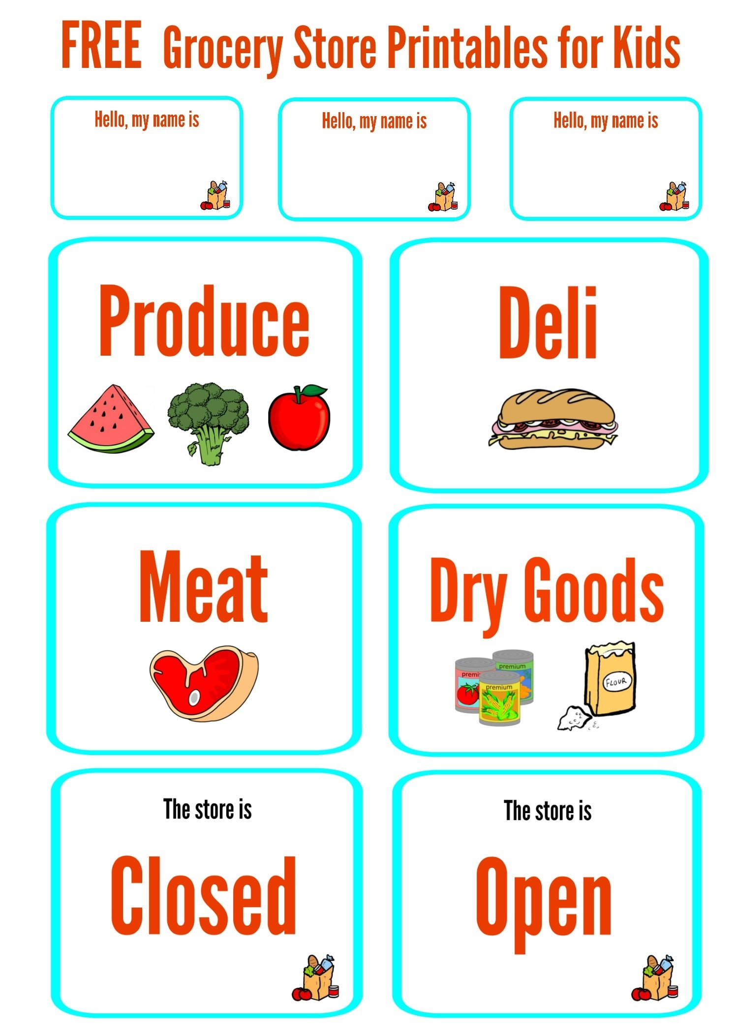 Free Pretend Play Grocery Store Printables For Kids - Make Life Lovely pertaining to Free Printable Preschool Grocery Store Printables