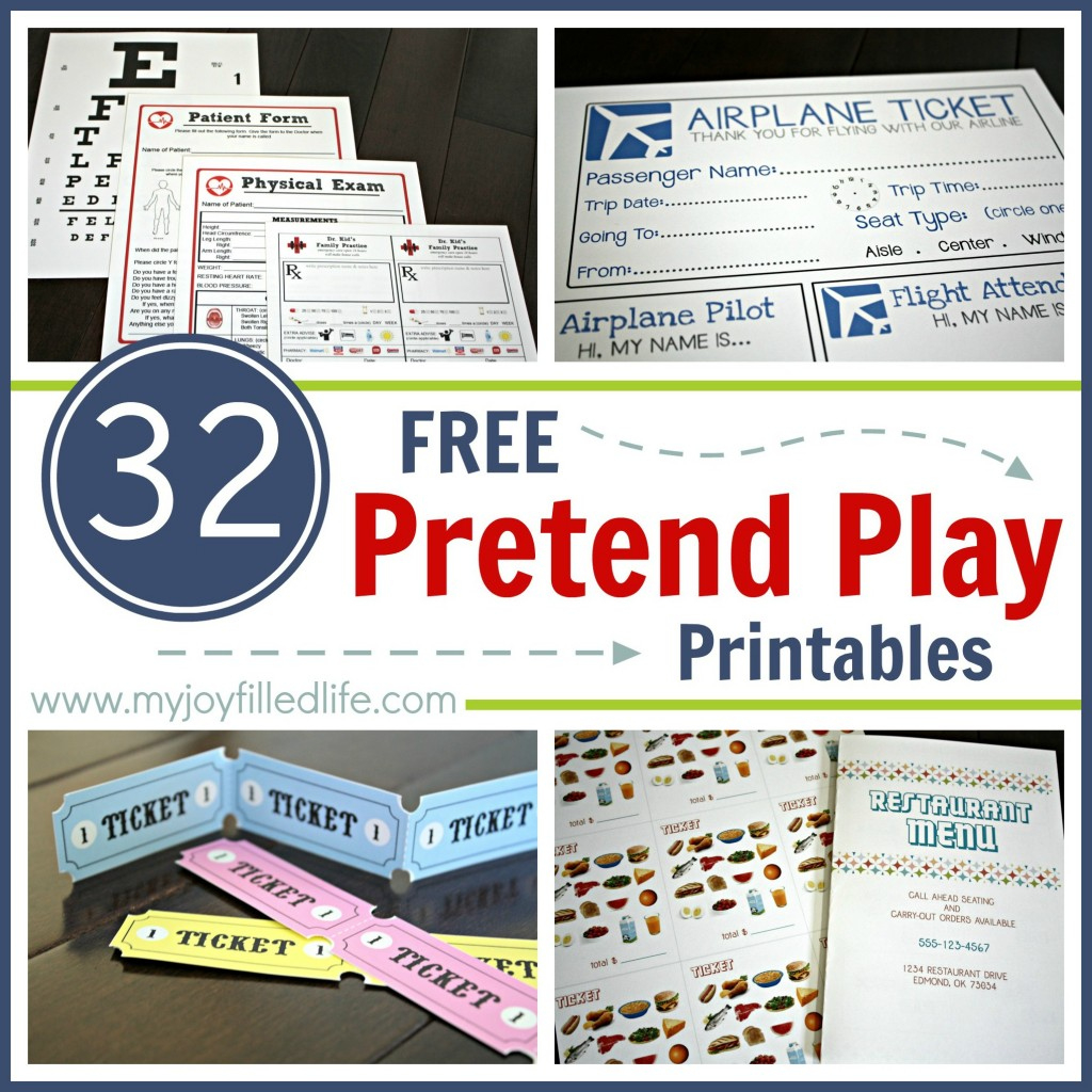 Free Pretend Play Printables regarding Free Pretend Play Printables