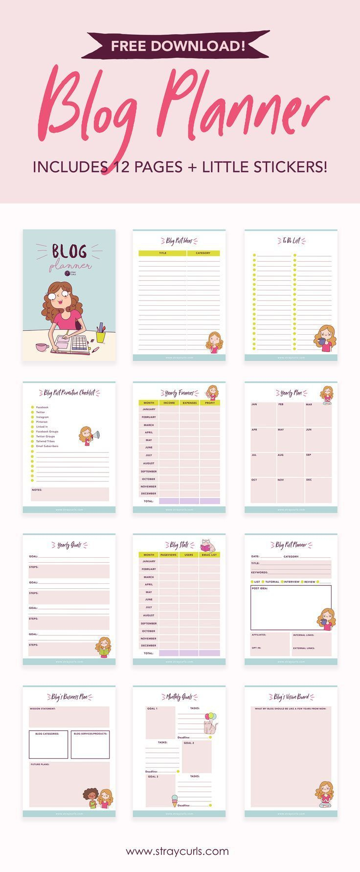 Free Printable 2025 Blog Planner within Blog Planner Printable Free