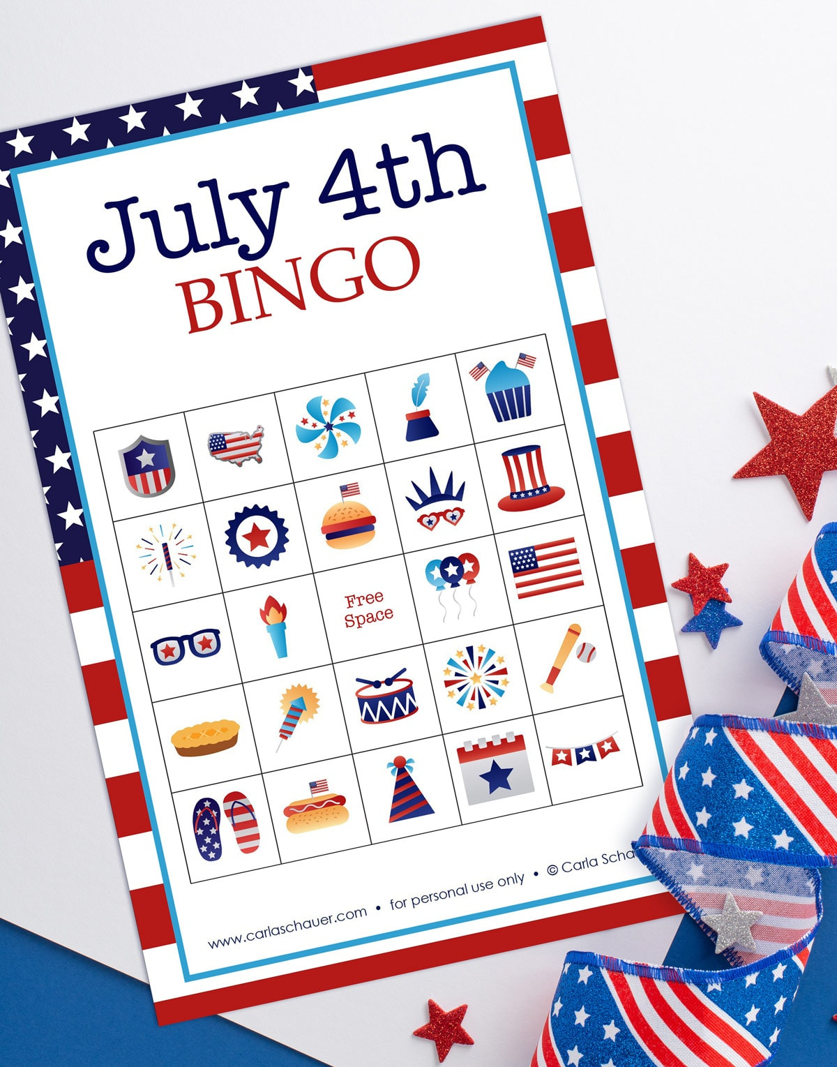 Free Printable 4Th Of July Bingo Cards - Carla Schauer Designs in Free Printable 4th of July Bingo Cards Printable