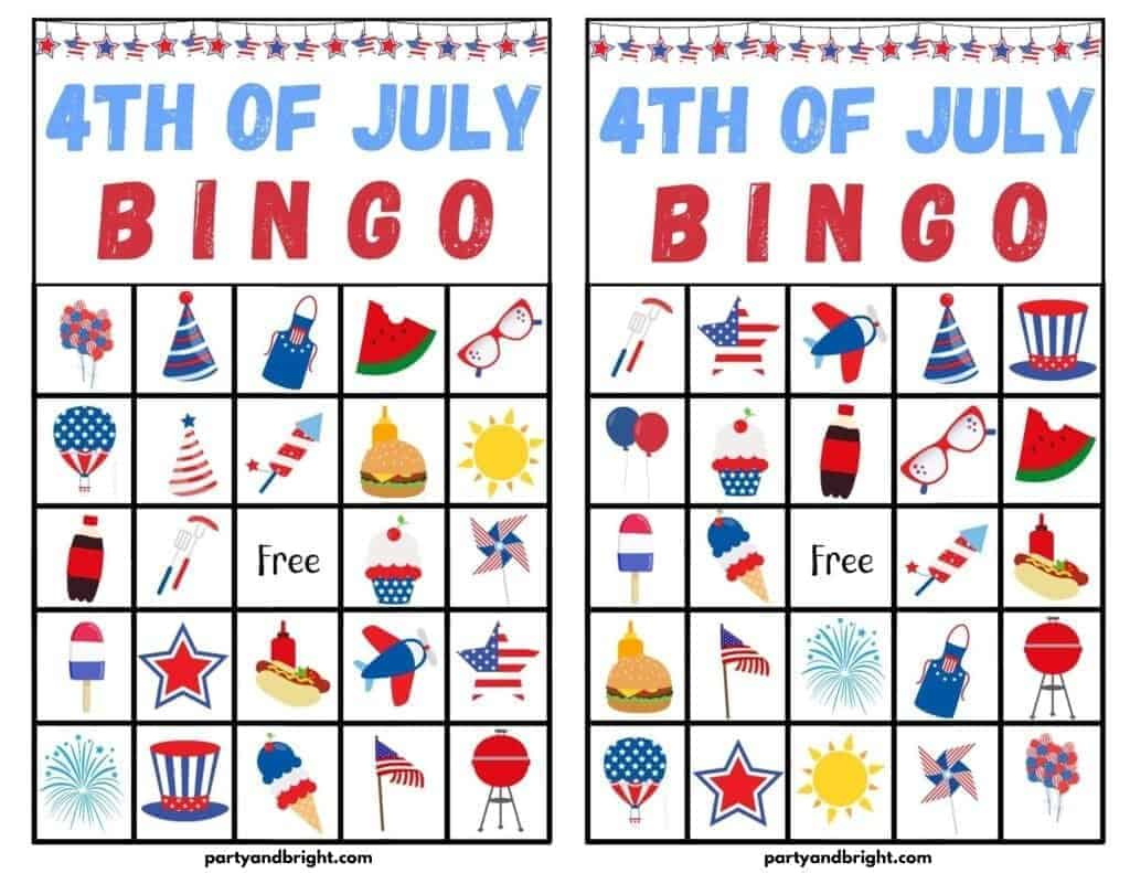 Free Printable 4Th Of July Bingo Cards - Printable Party Favors with regard to 4Th Of July Bingo Cards Printable