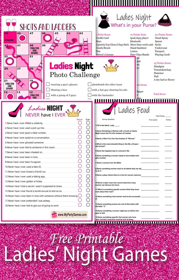 Free Printable 5-Second Ladies&amp;#039; Night Game - My Party Games with Ladies Night Printable Games