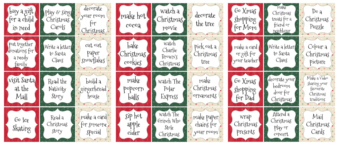 Free Printable Activity Based Advent Calendar | The Happy Housie pertaining to Free Printable Advent Activities