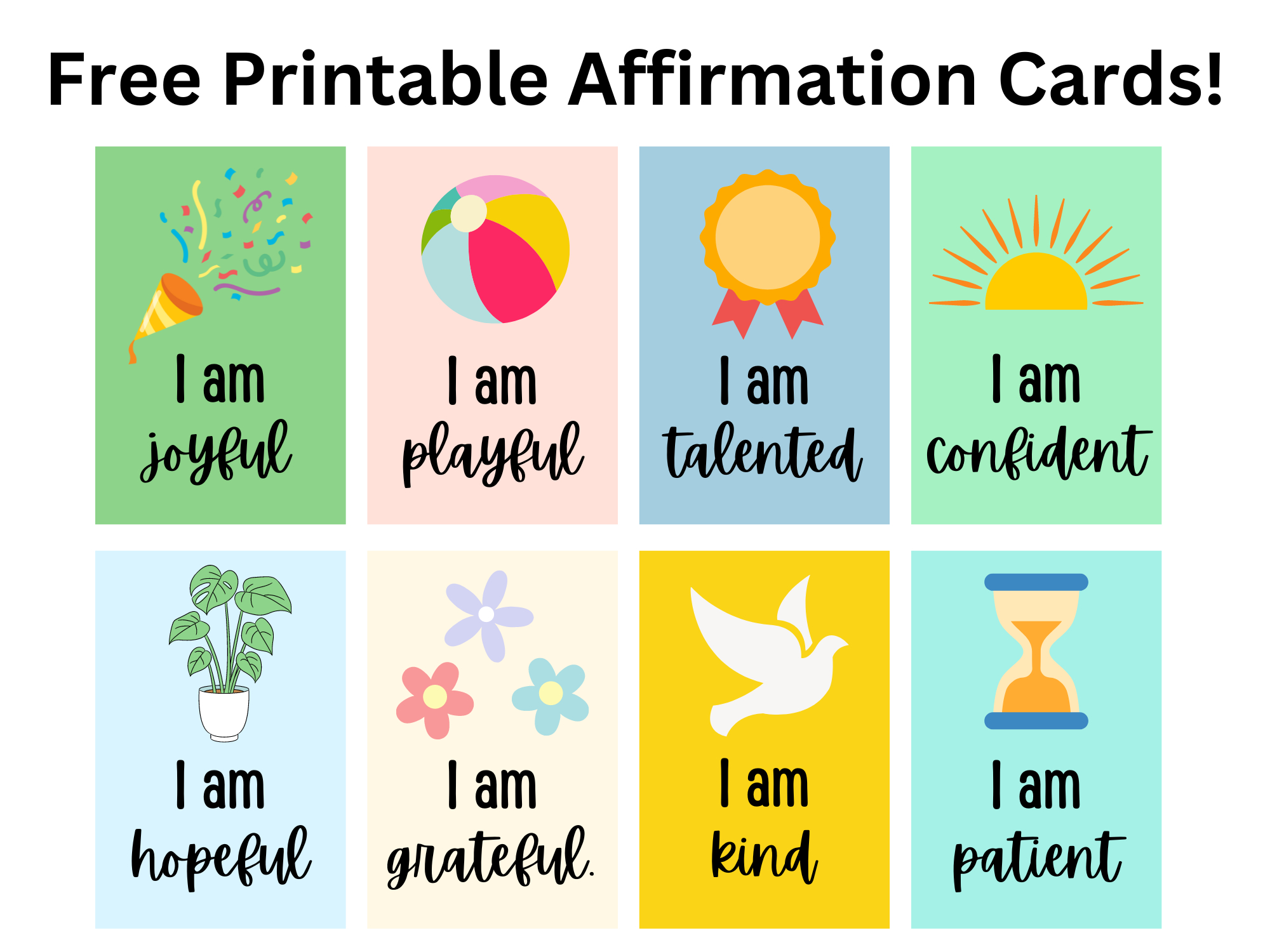 Free Printable Affirmation Cards For Kids with regard to Free Printable Affirmation Cards