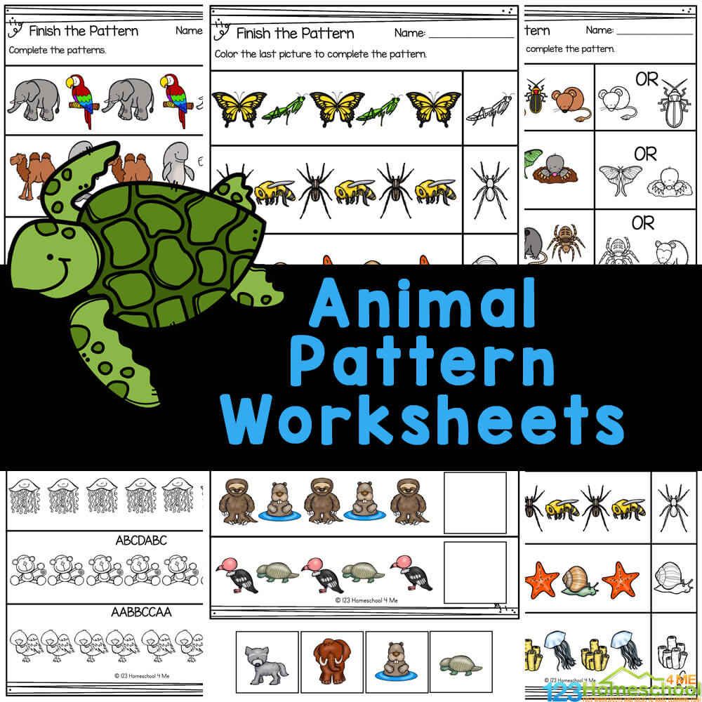 Free Printable Animal Pattern Worksheets For Kindergarten within Printable Animal Patterns Worksheet