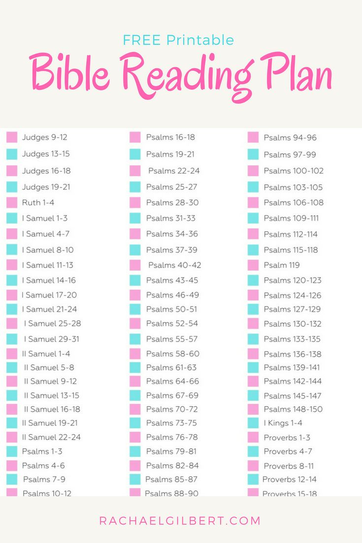 Free Printable Bible Reading Plan - Rachael Gilbert inside Free Bible Reading Plans Printable
