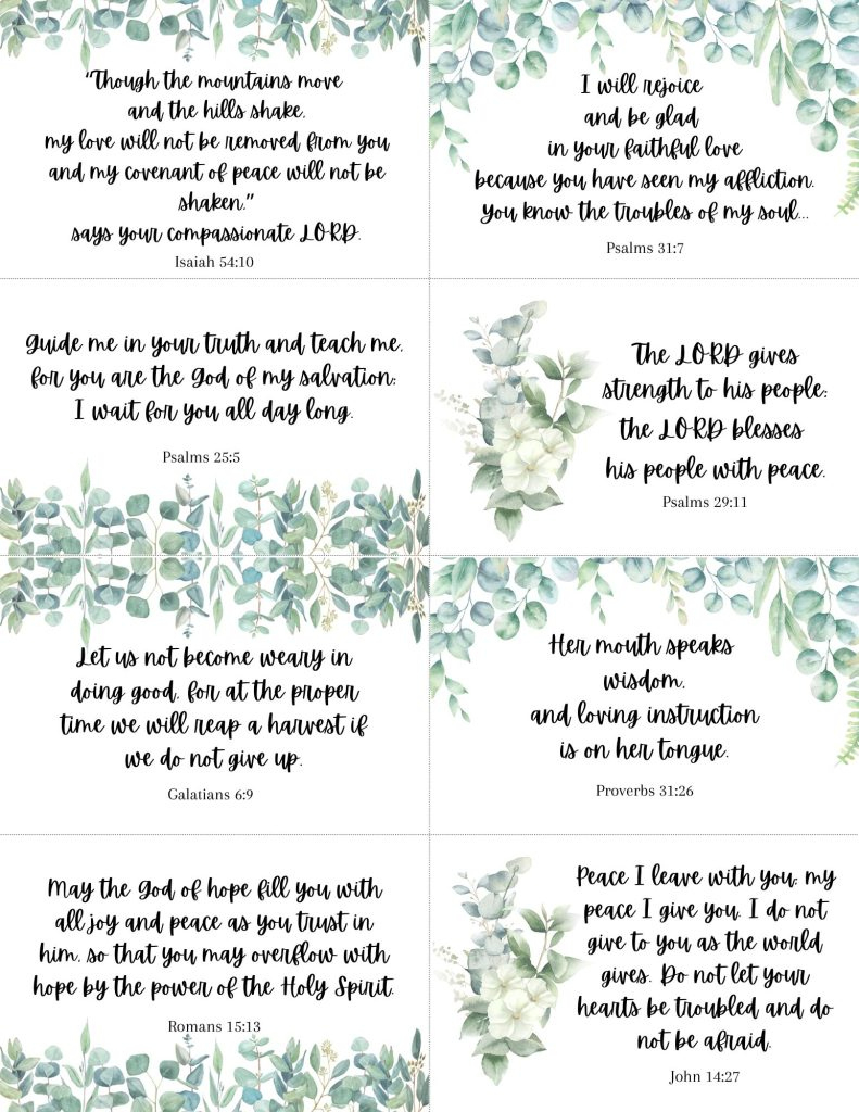 Free Printable Bible Verse Cards For Women inside Free Printable Scripture Cards