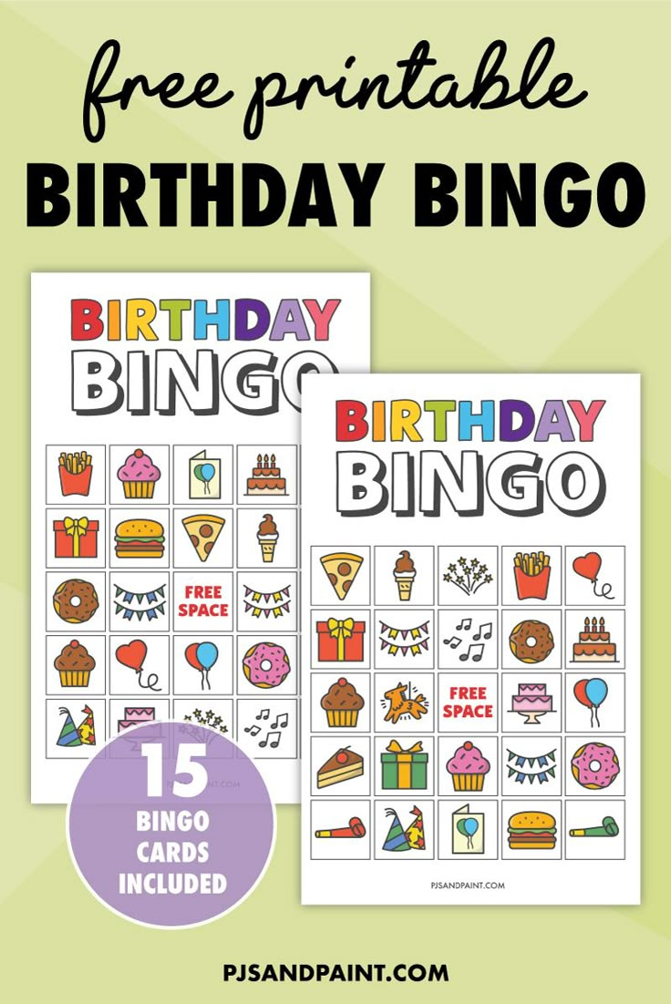 Free Printable Birthday Bingo For Kids for Free Printable Birthday Bingo Cards For Adults